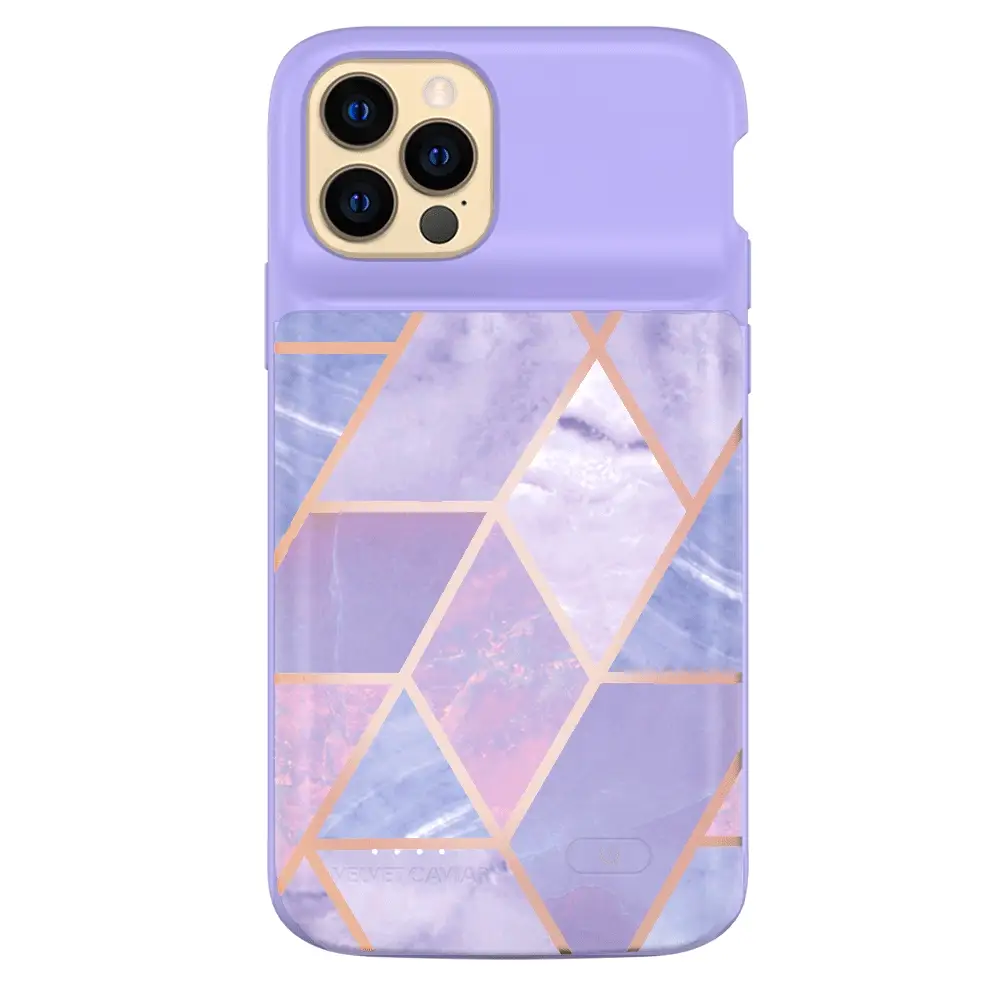 Purple Geometric iPhone Charging Case - Image 31