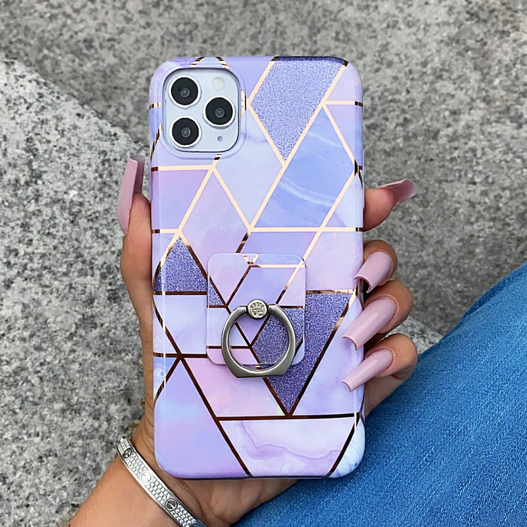 Purple Geometric Marble iPhone Case - Image 38