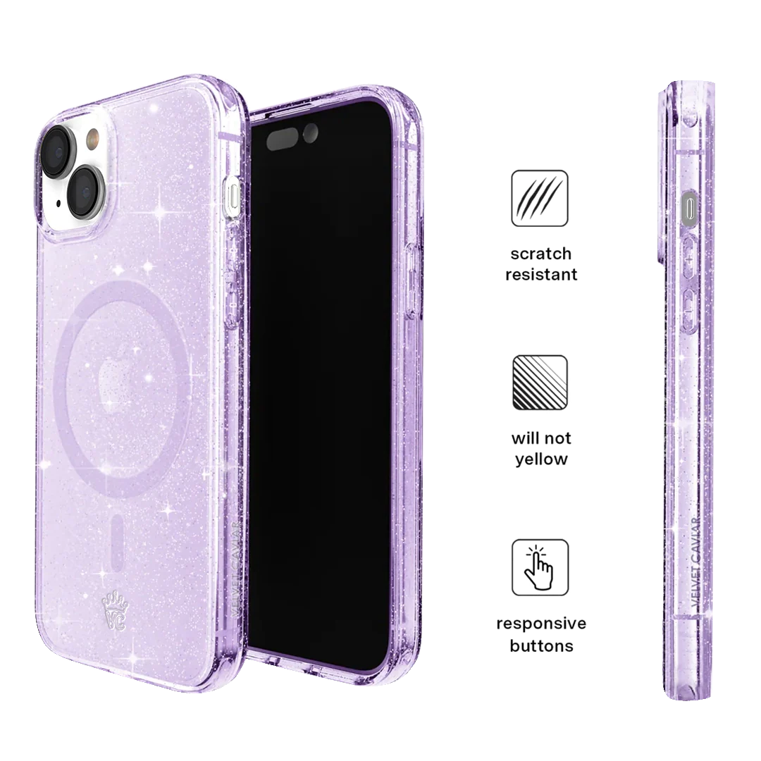 Lilac Stardust Glitter iPhone Case - Image 116