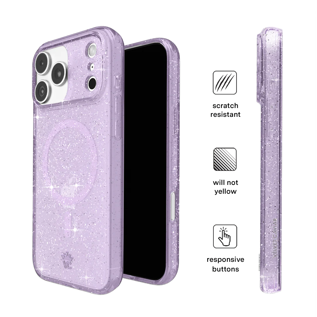 Lilac Stardust Glitter iPhone Case - Image 156