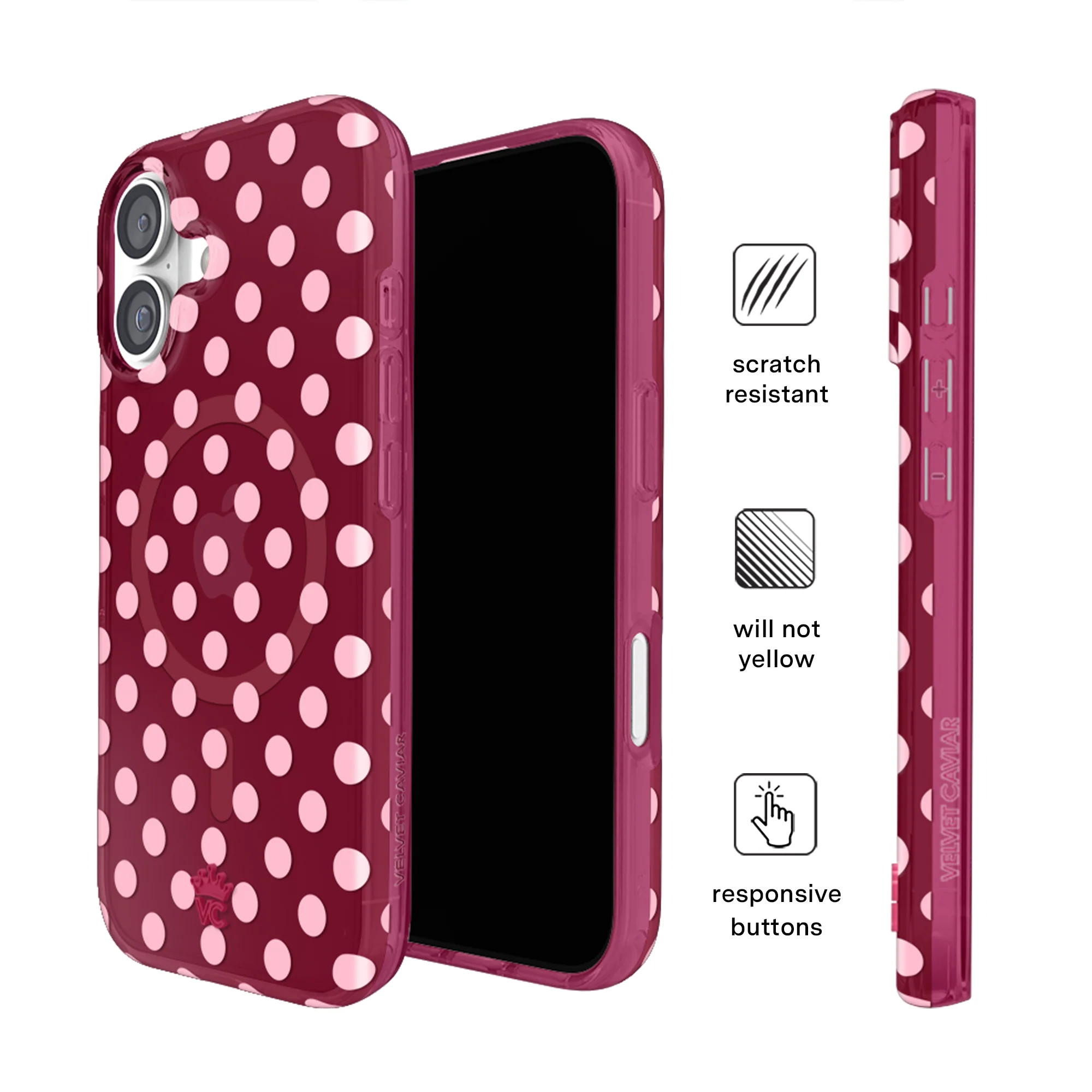 Raspberry Polka Dot iPhone Case - Image 20