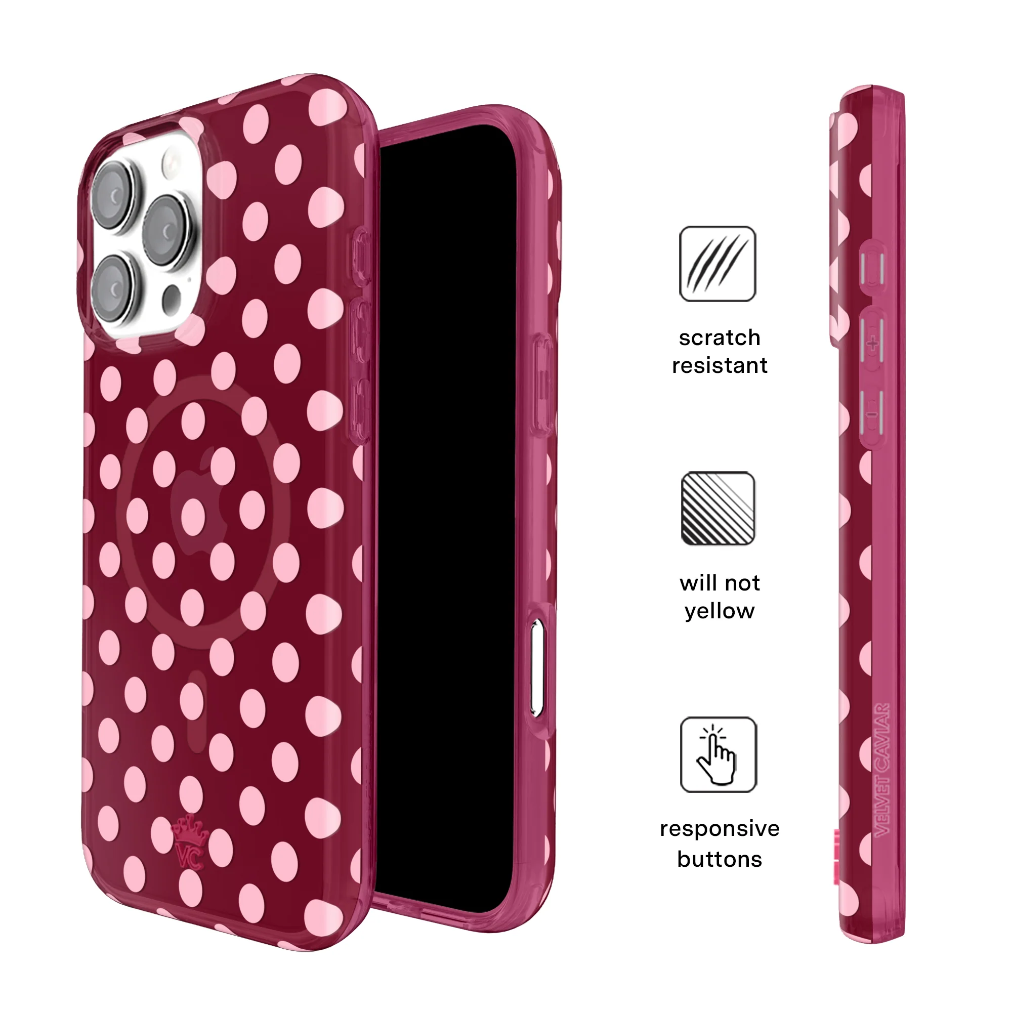 Raspberry Polka Dot iPhone Case - Image 30