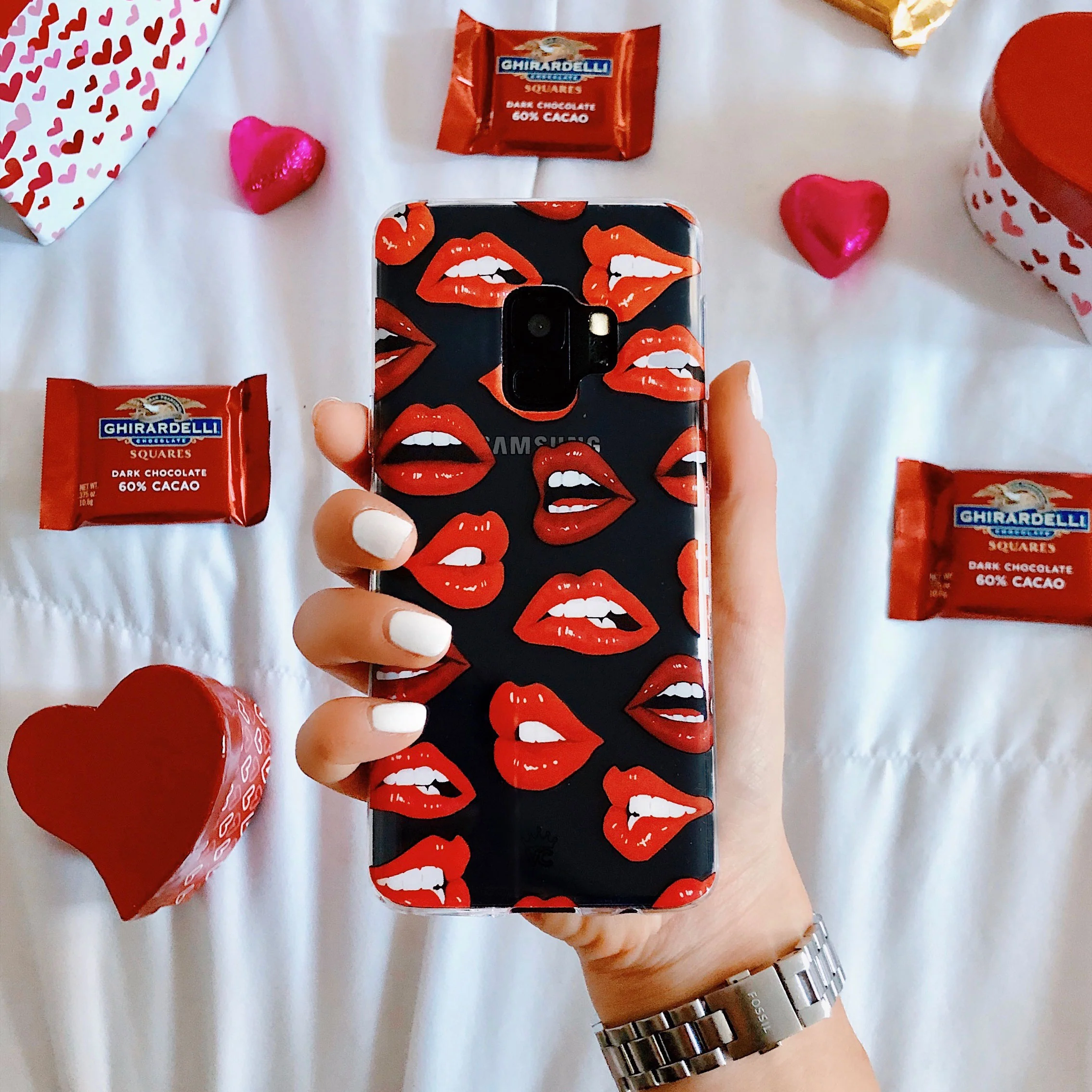 Red Lips Samsung Galaxy Clear Case - Image 2