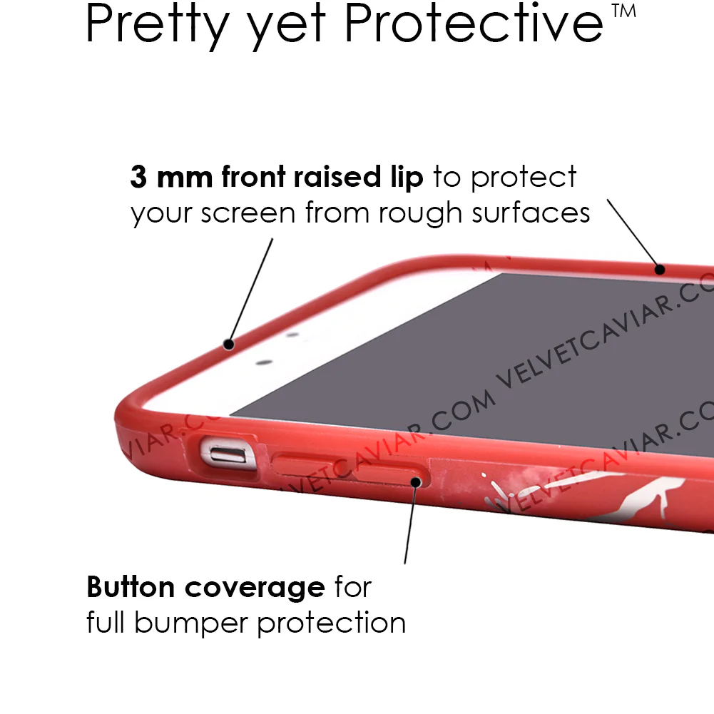 Red Marble Silver Chrome iPhone Case - Image 3