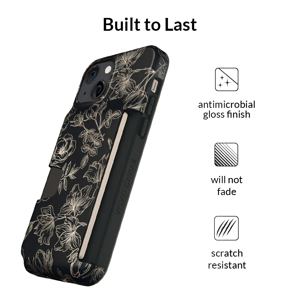 Floral Rose Gold iPhone Wallet Case - Image 112