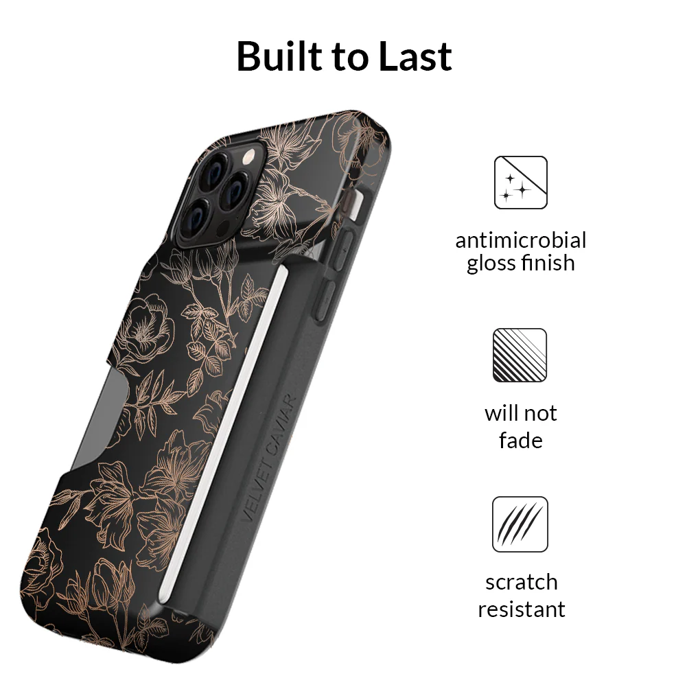 Floral Rose Gold iPhone Wallet Case - Image 40