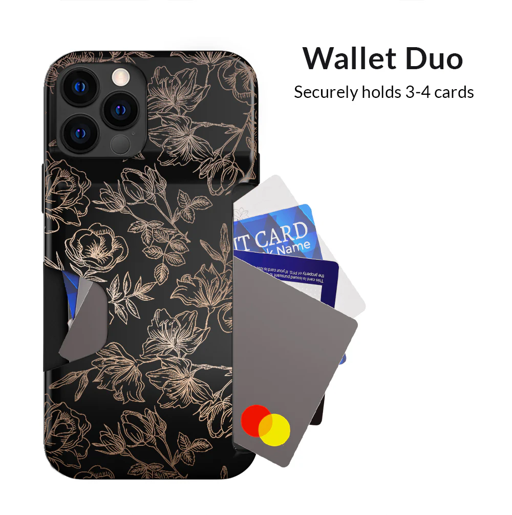 Floral Rose Gold iPhone Wallet Case - Image 51