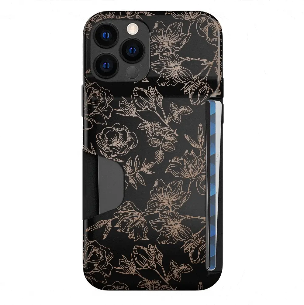 Floral Rose Gold iPhone Wallet Case - Image 57