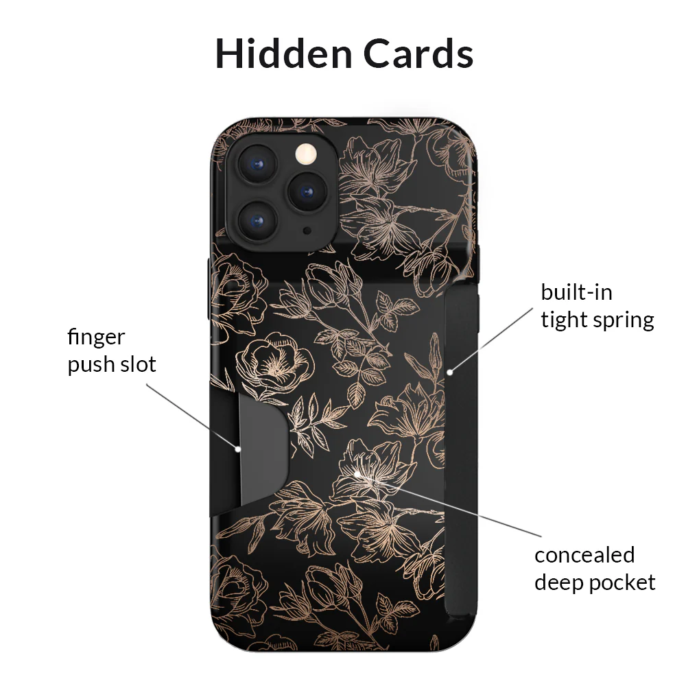 Floral Rose Gold iPhone Wallet Case - Image 92