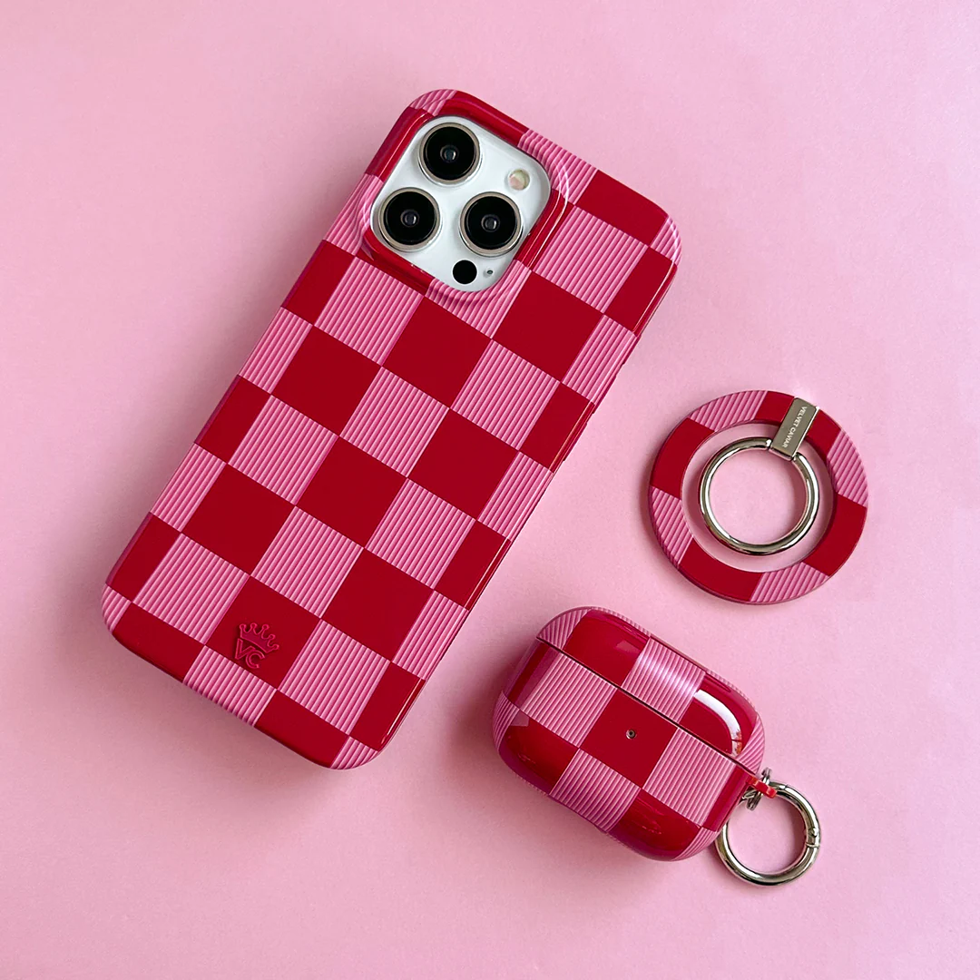Rose Vibe Checkered AirPod Case - Image 17