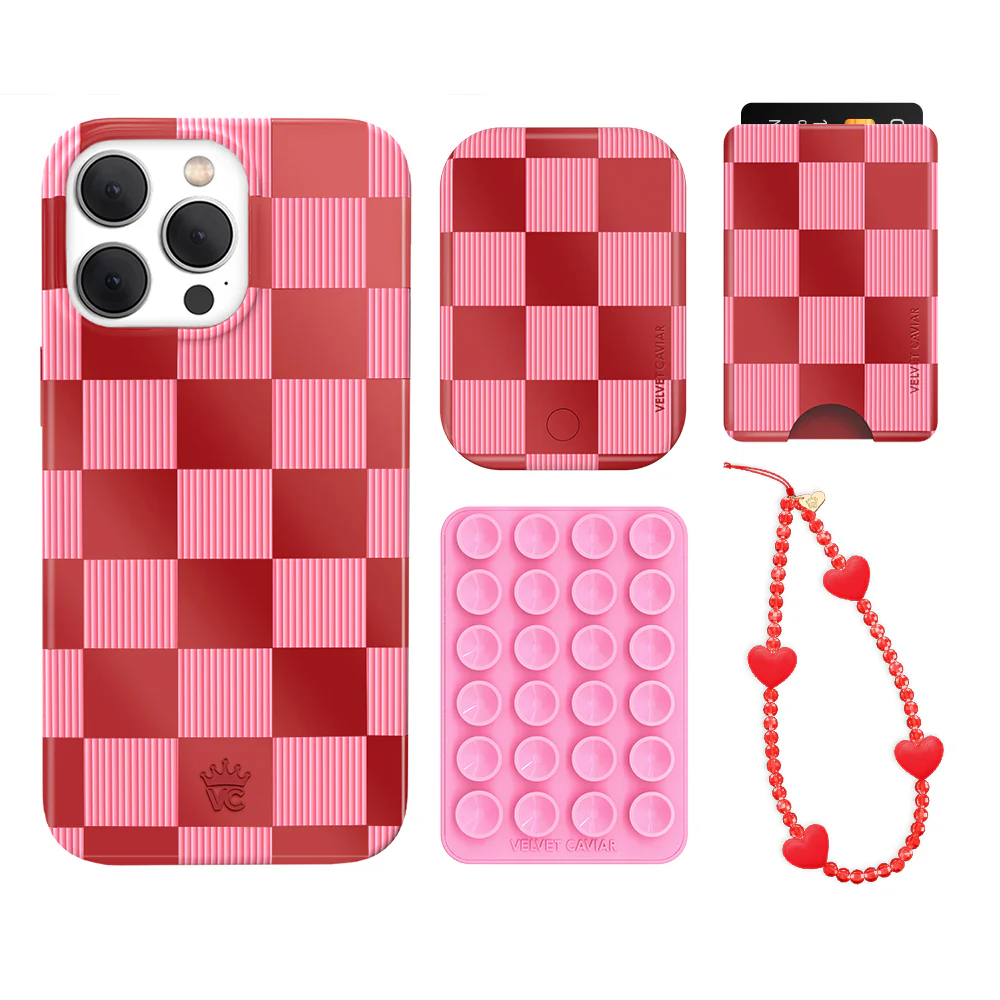 Rose Vibe Checkered iPhone Bundle Set - Wallet - Image 14