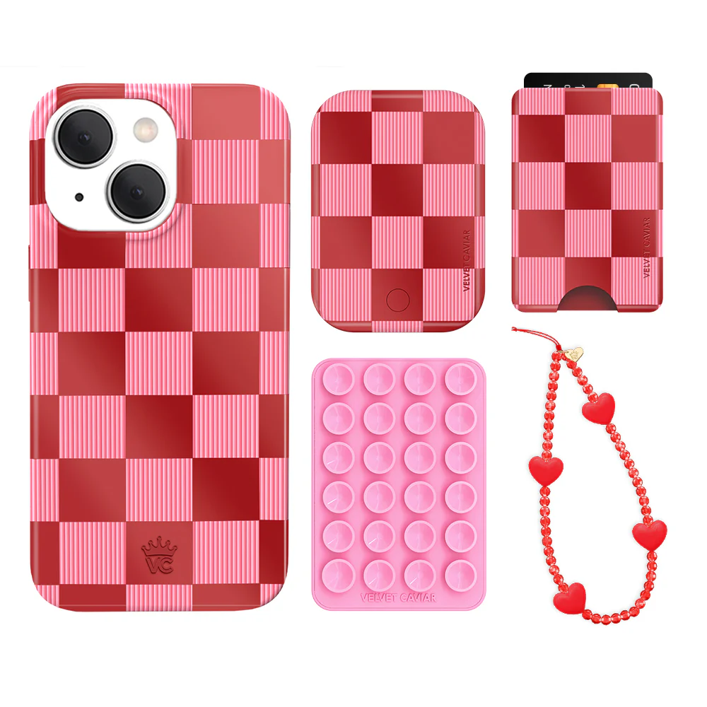 Rose Vibe Checkered iPhone Bundle Set - Wallet - Image 16