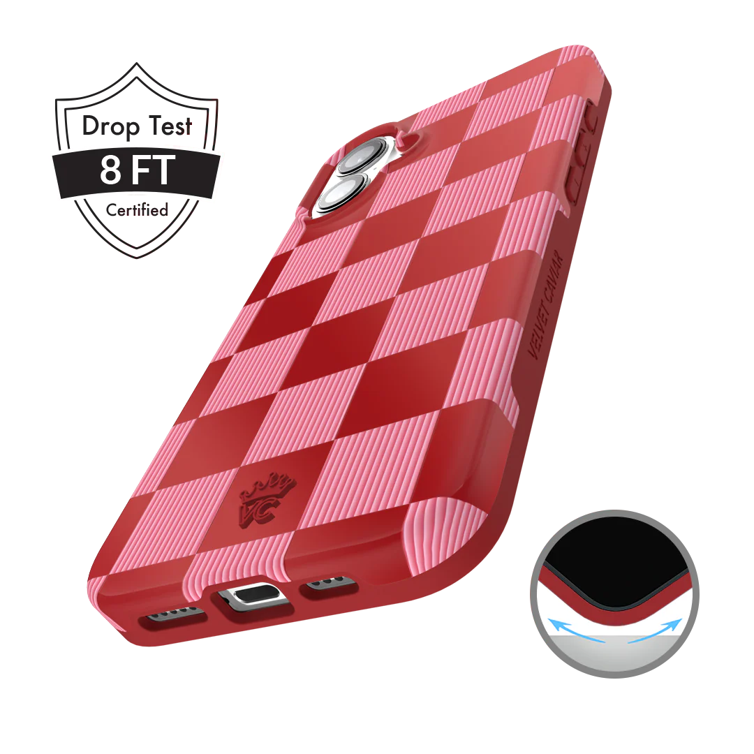 Rose Vibe Checkered iPhone Case - Image 119