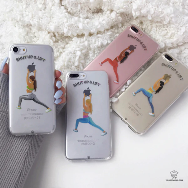 Shut Up & Lift iPhone Case Black Hair Pink Pants - Image 18
