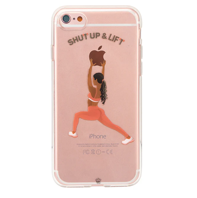Shut Up & Lift iPhone Case Black Hair Pink Pants - Image 29
