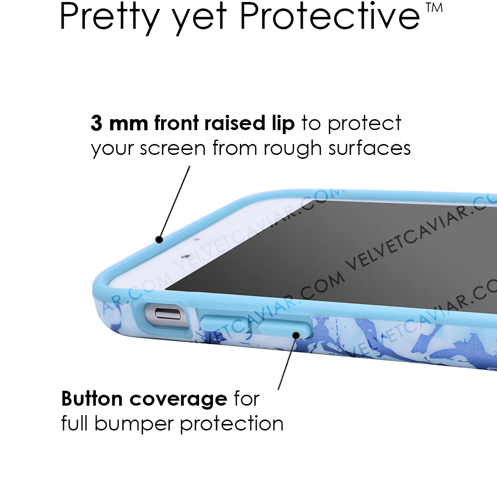 Ocean Blue Chrome Marble iPhone Case - Image 10