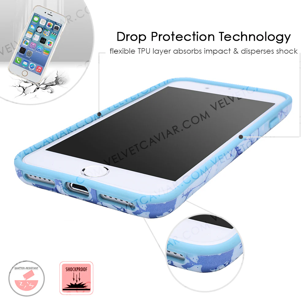 Ocean Blue Chrome Marble iPhone Case - Image 5