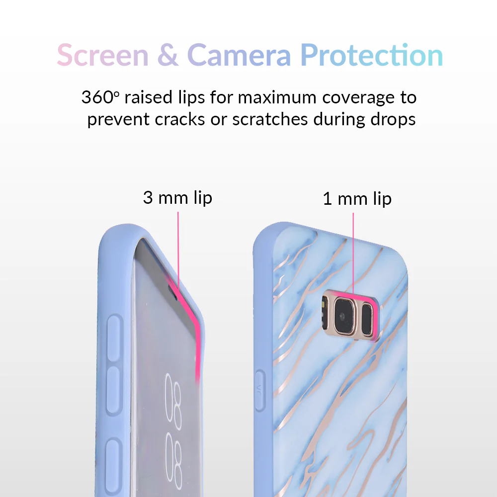 Sky Blue Rose Gold Chrome Samsung Galaxy Case - Image 6
