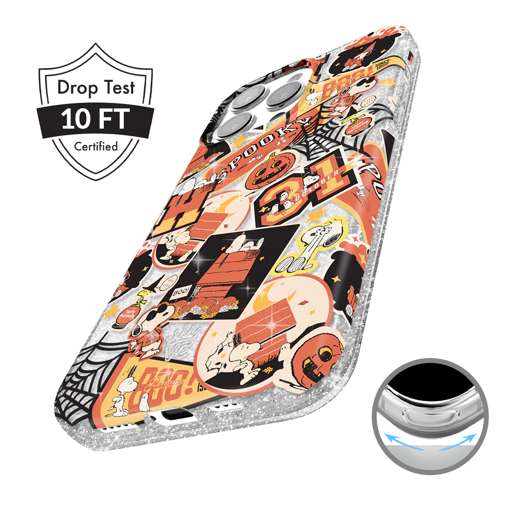 Snoopy Halloween Varsity Glitter iPhone Case - Image 54