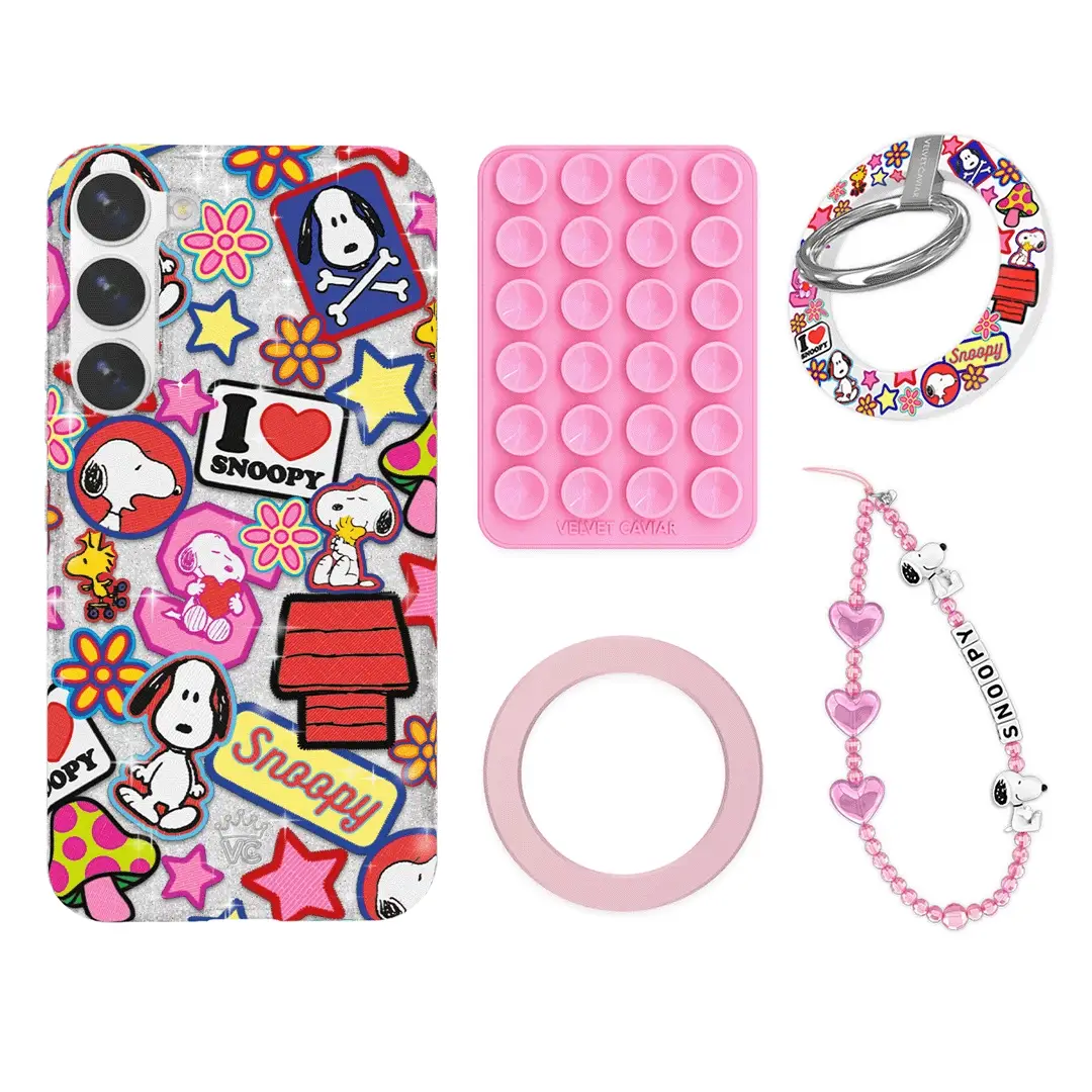 Snoopy Patchwork Glitter Samsung Bundle Set - Image 5