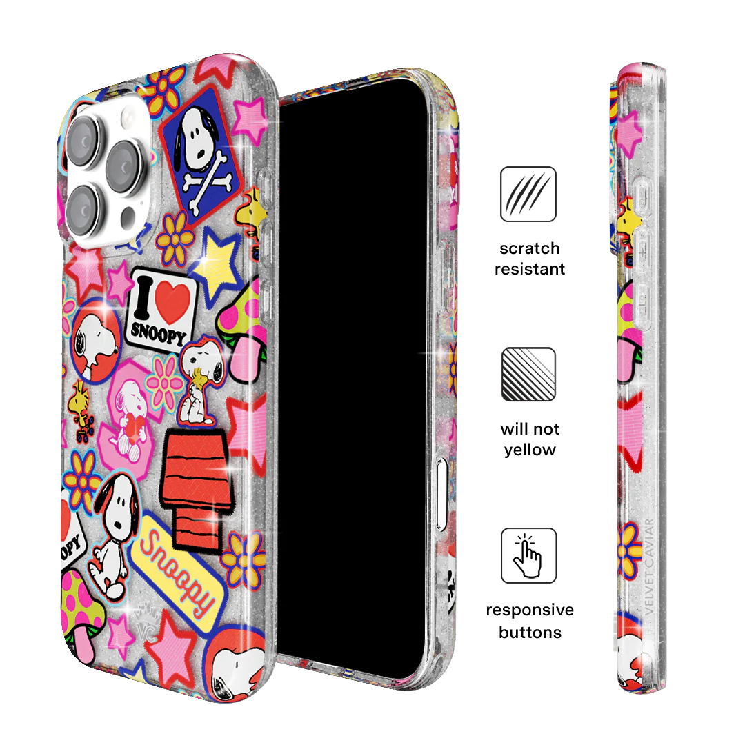 Snoopy Patchwork Glitter iPhone Case - Image 20
