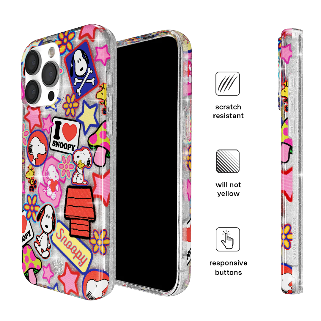 Snoopy Patchwork Glitter iPhone Case - Image 55