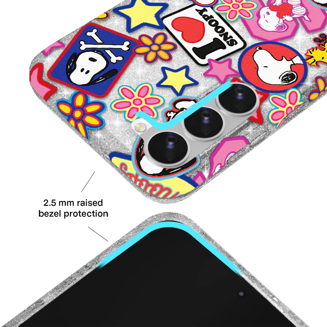 Snoopy Patchwork Glitter Samsung Case - Image 17