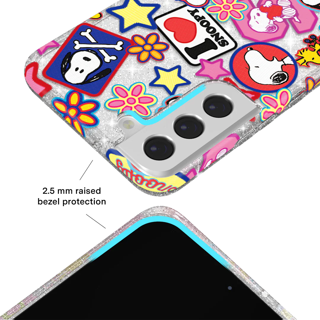Snoopy Patchwork Glitter Samsung Case - Image 37