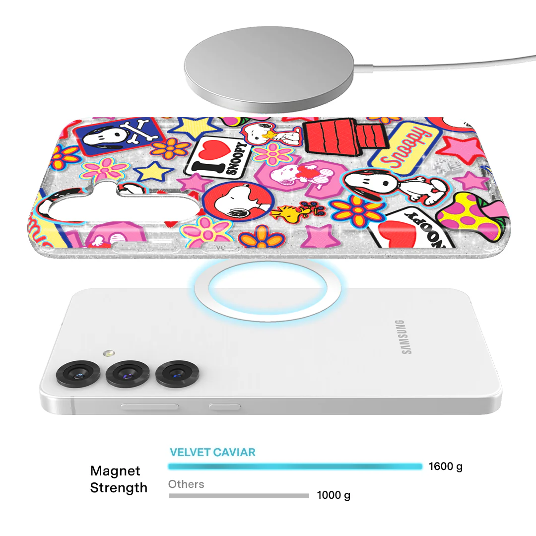 Snoopy Patchwork Glitter Samsung Case - Image 48