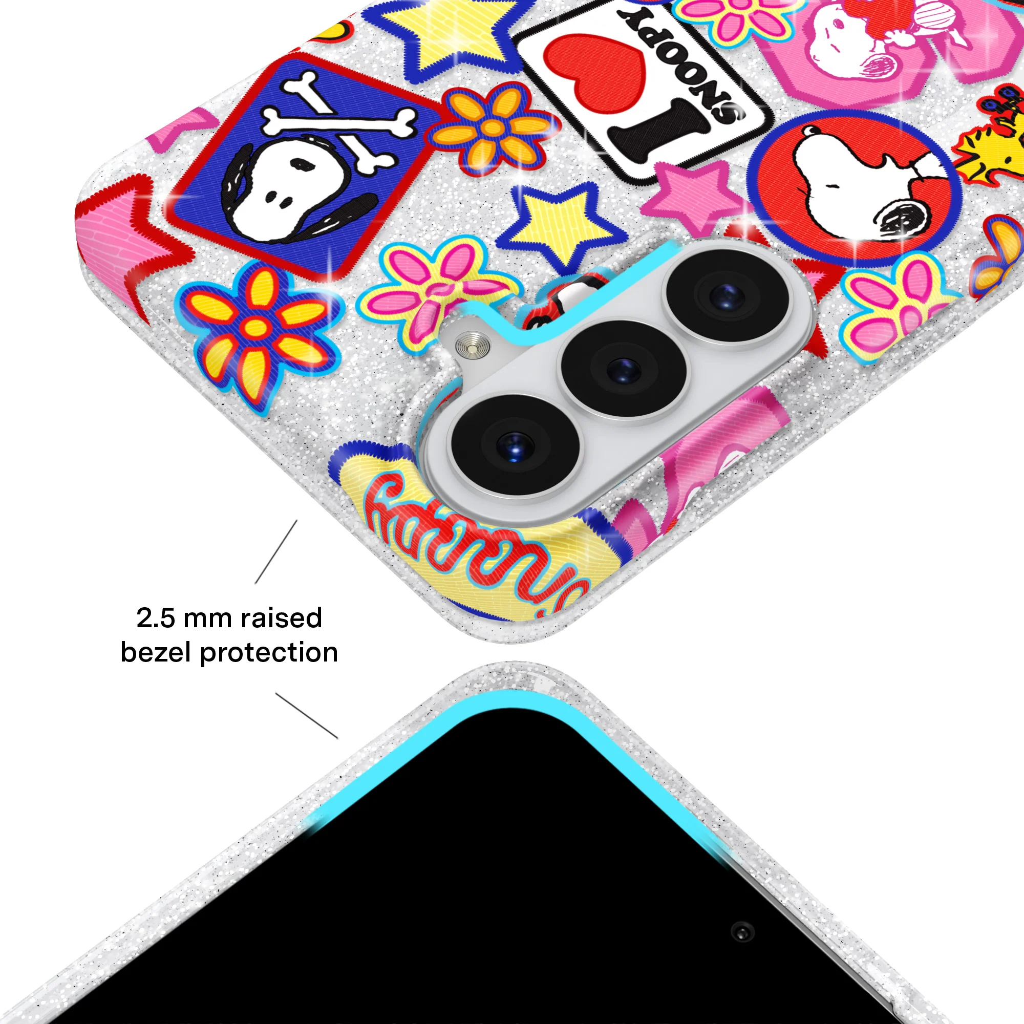 Snoopy Patchwork Glitter Samsung Case - Image 70