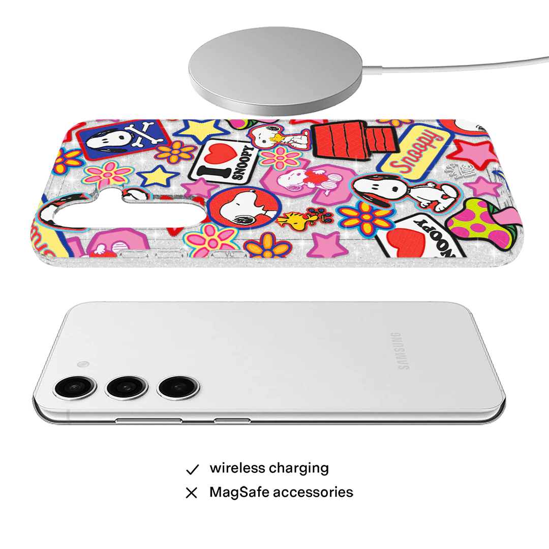 Snoopy Patchwork Glitter Samsung Case - Image 8