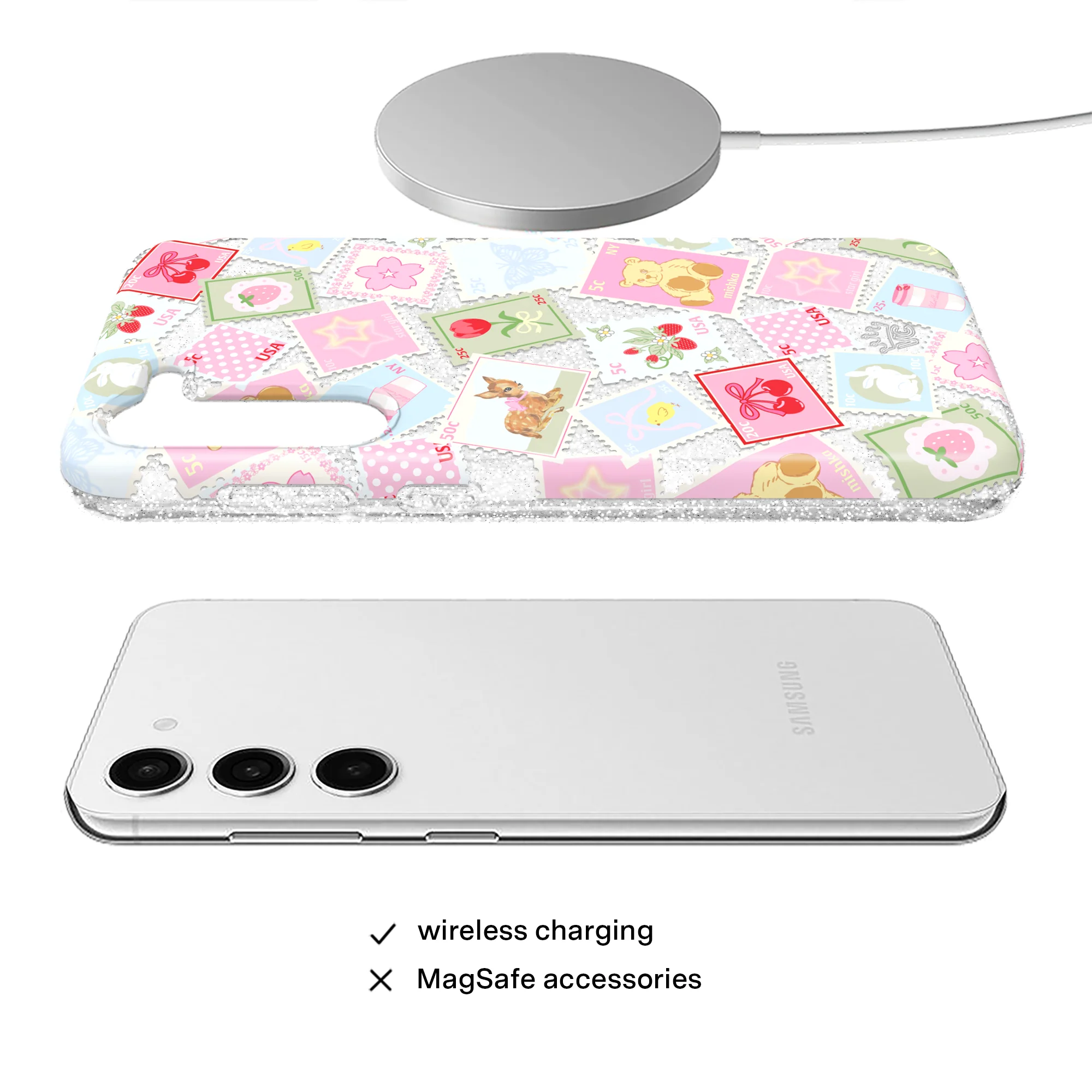 Spring Whimsy Stamps Glitter Samsung Case - Image 23