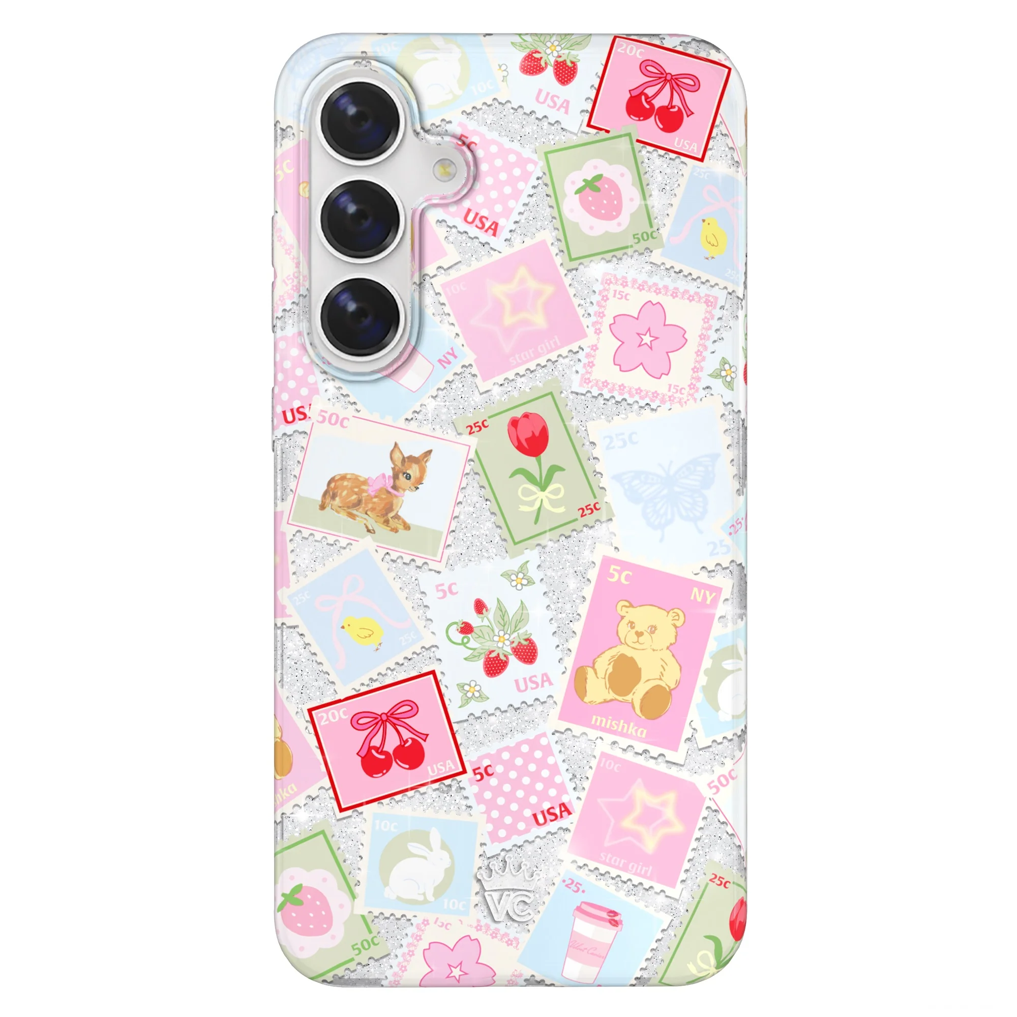 Spring Whimsy Stamps Glitter Samsung Case - Image 36