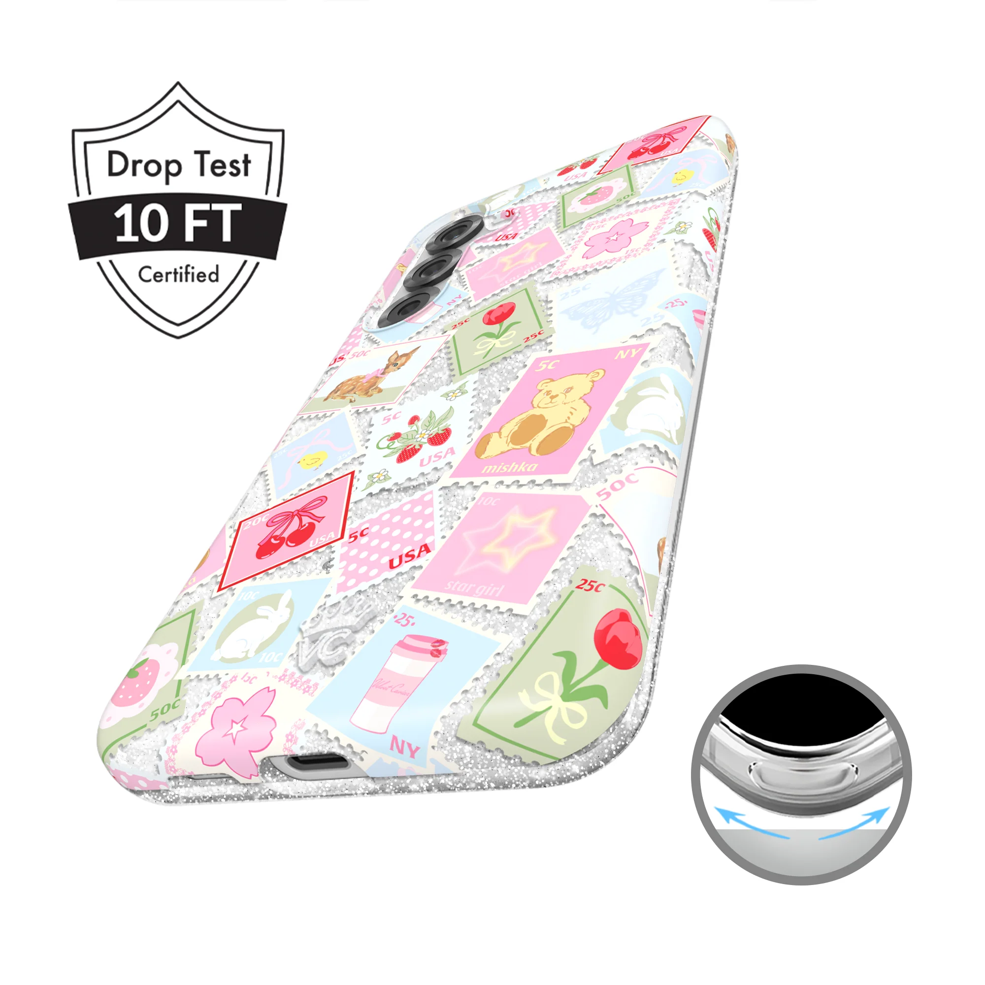 Spring Whimsy Stamps Glitter Samsung Case - Image 54