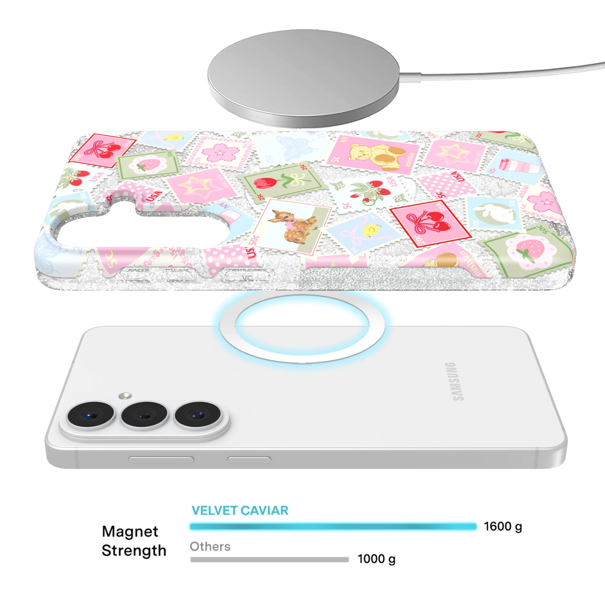 Spring Whimsy Stamps Glitter Samsung Case - Image 63