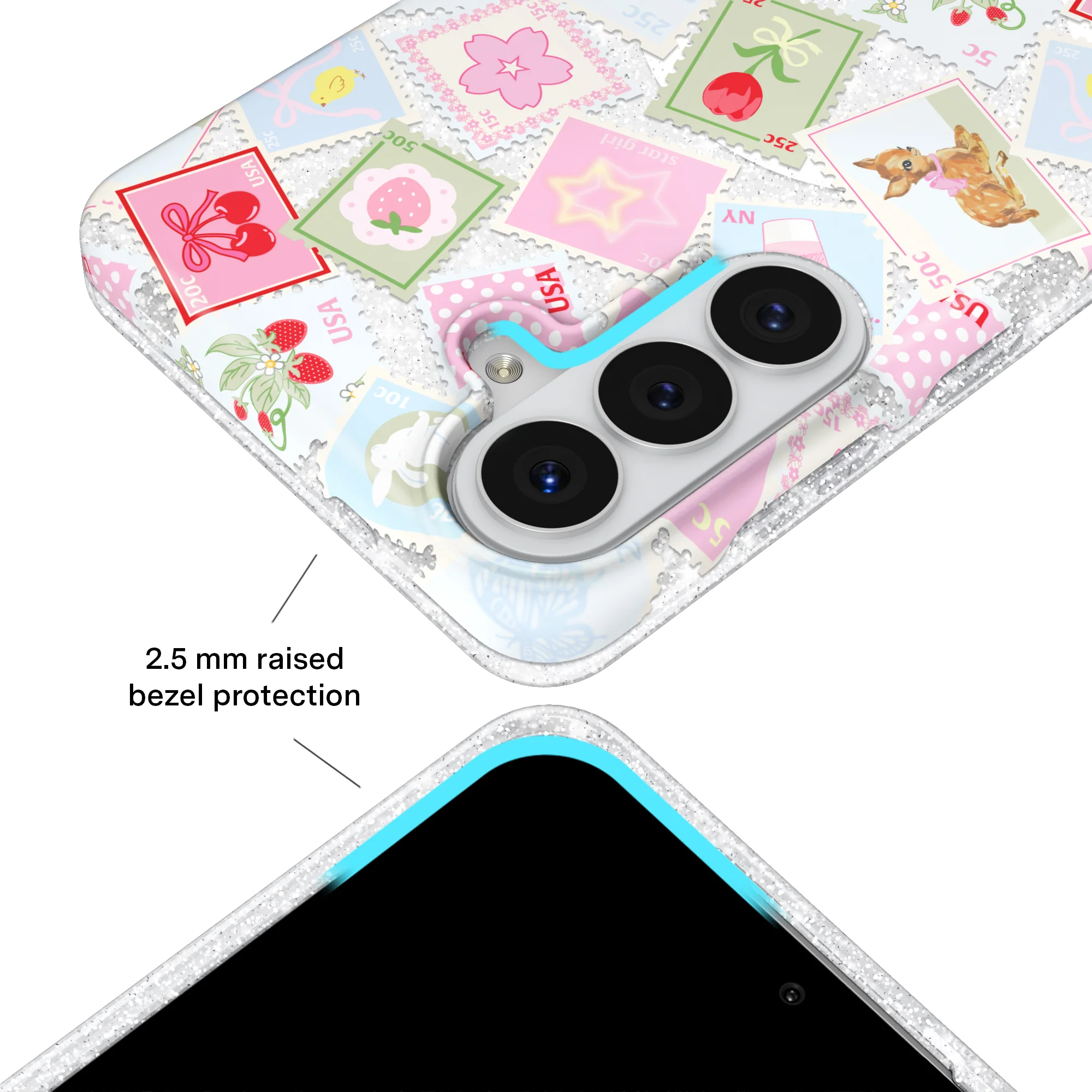 Spring Whimsy Stamps Glitter Samsung Case - Image 67