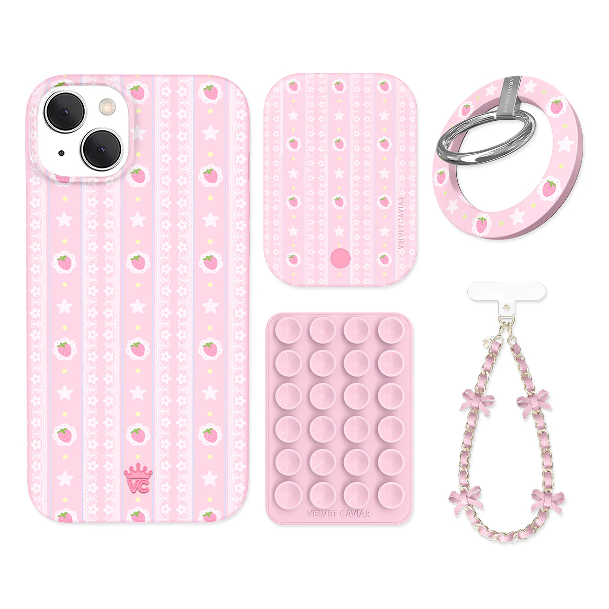 Strawberry Macaron iPhone Bundle Set - Grip - Image 8