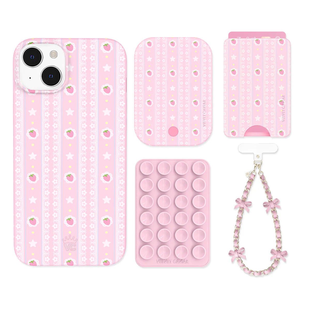 Strawberry Macaron iPhone Bundle Set - Wallet - Image 9