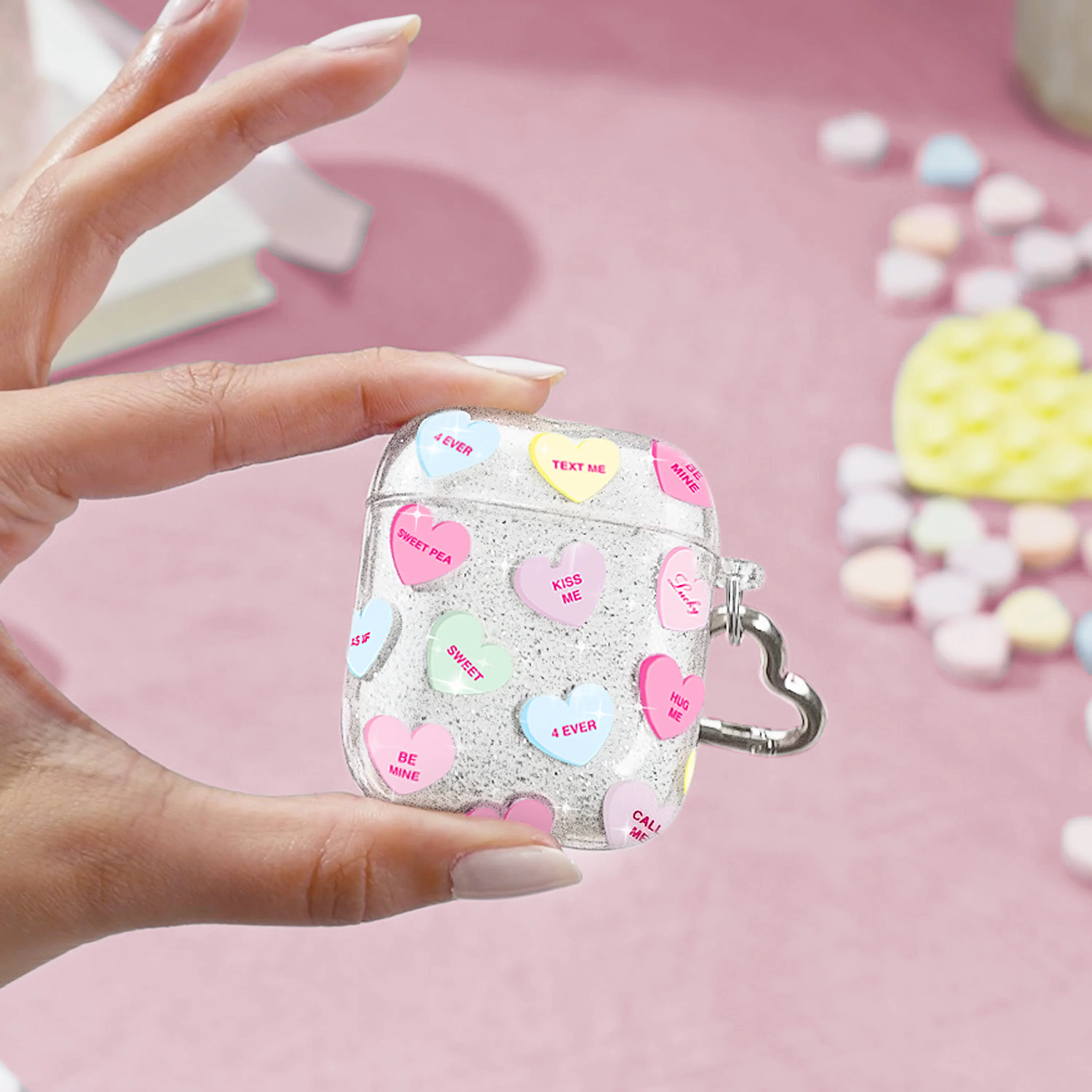 Sweet Hearts Glitter AirPod Case - Image 2