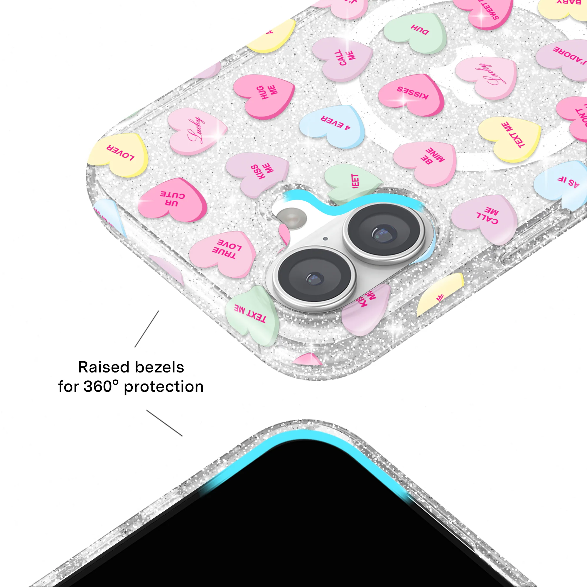 Sweet Hearts Glitter iPhone Case - Image 18