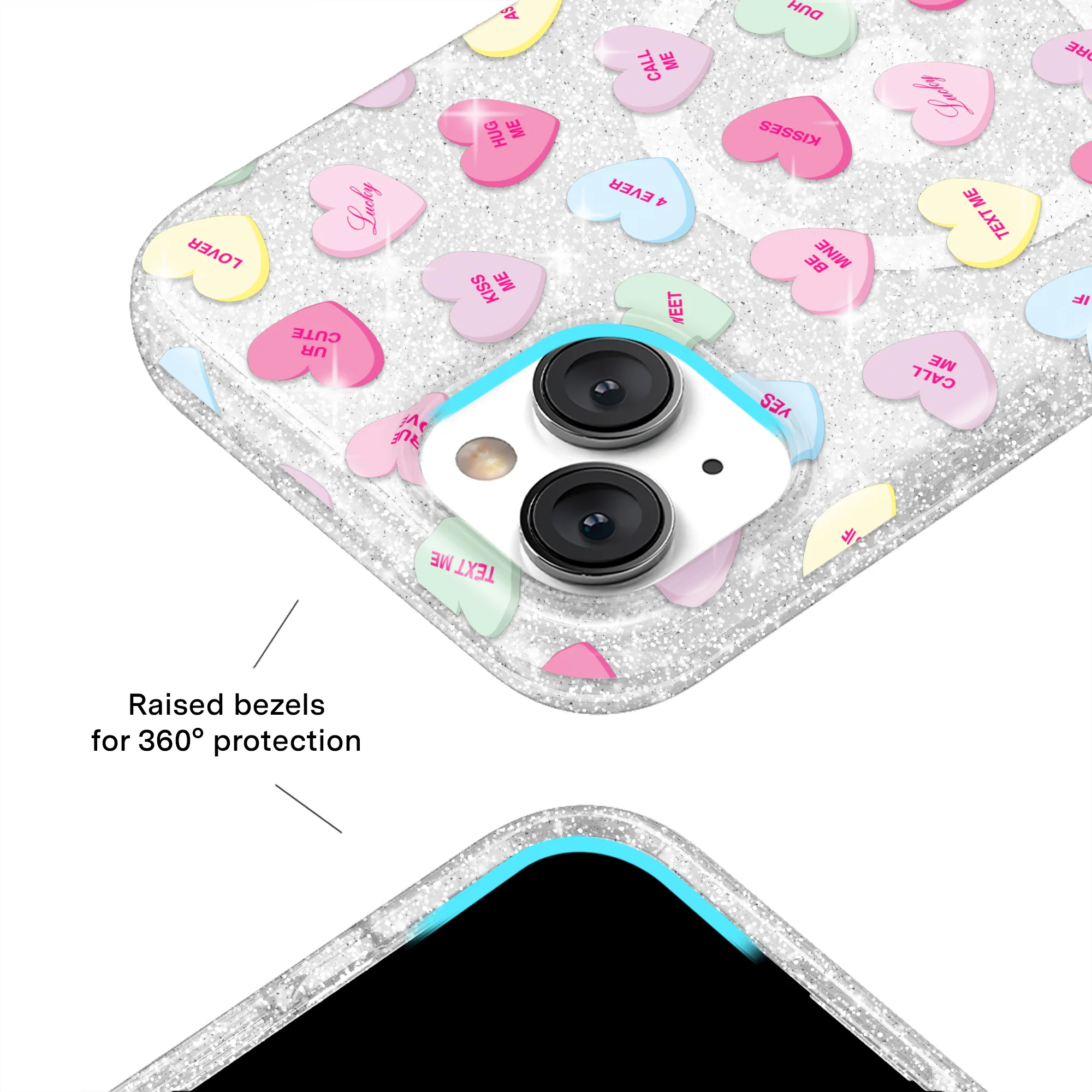 Sweet Hearts Glitter iPhone Case - Image 58