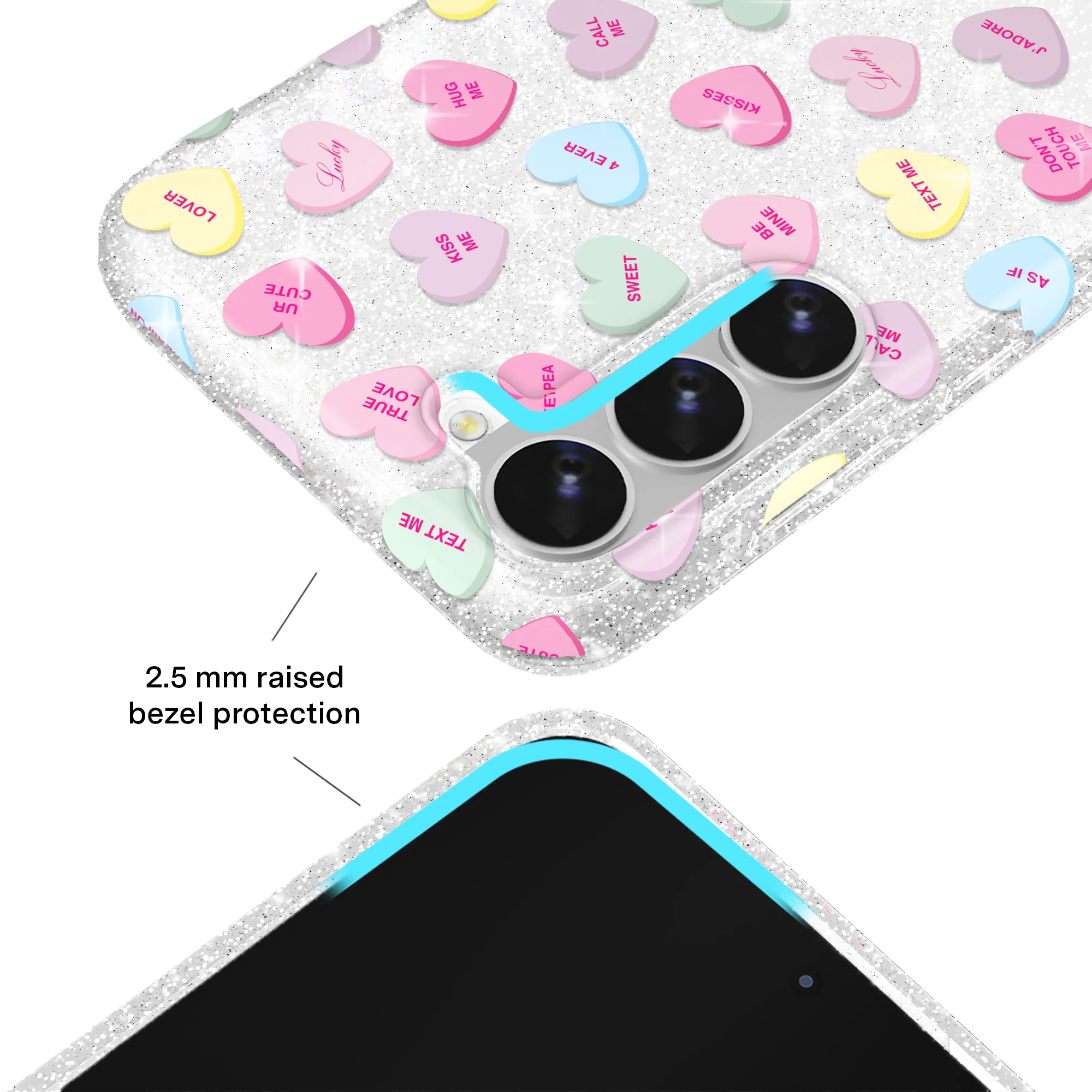 Sweet Hearts Glitter Samsung Case - Image 18