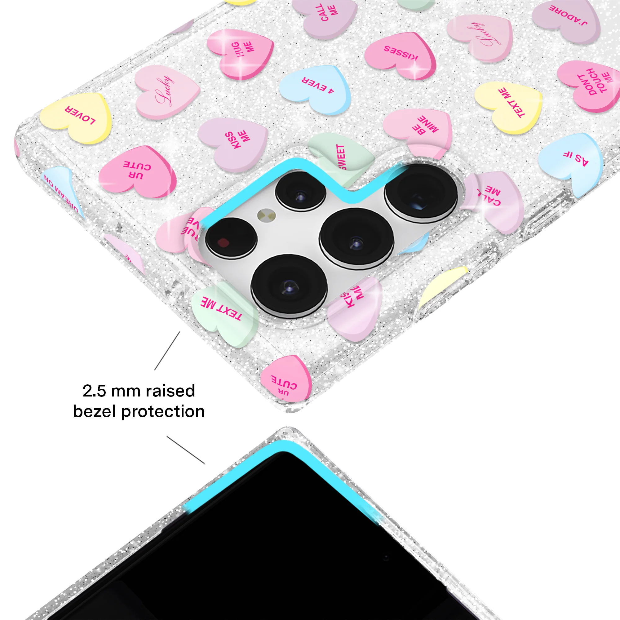 Sweet Hearts Glitter Samsung Case - Image 28