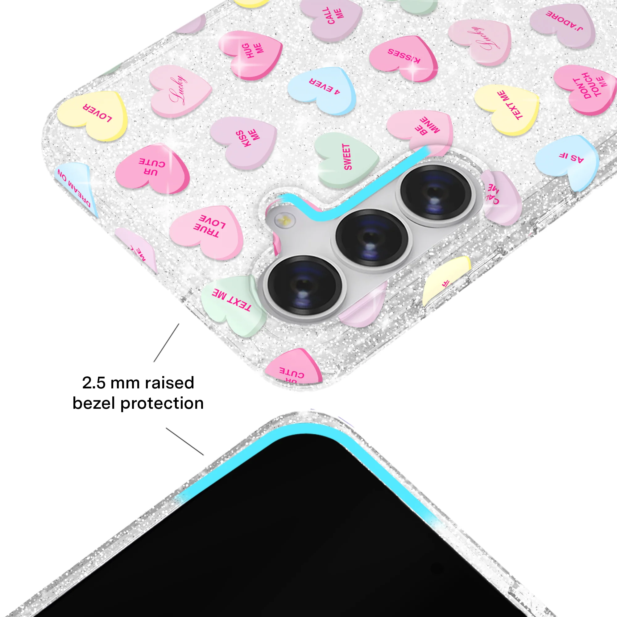 Sweet Hearts Glitter Samsung Case - Image 33