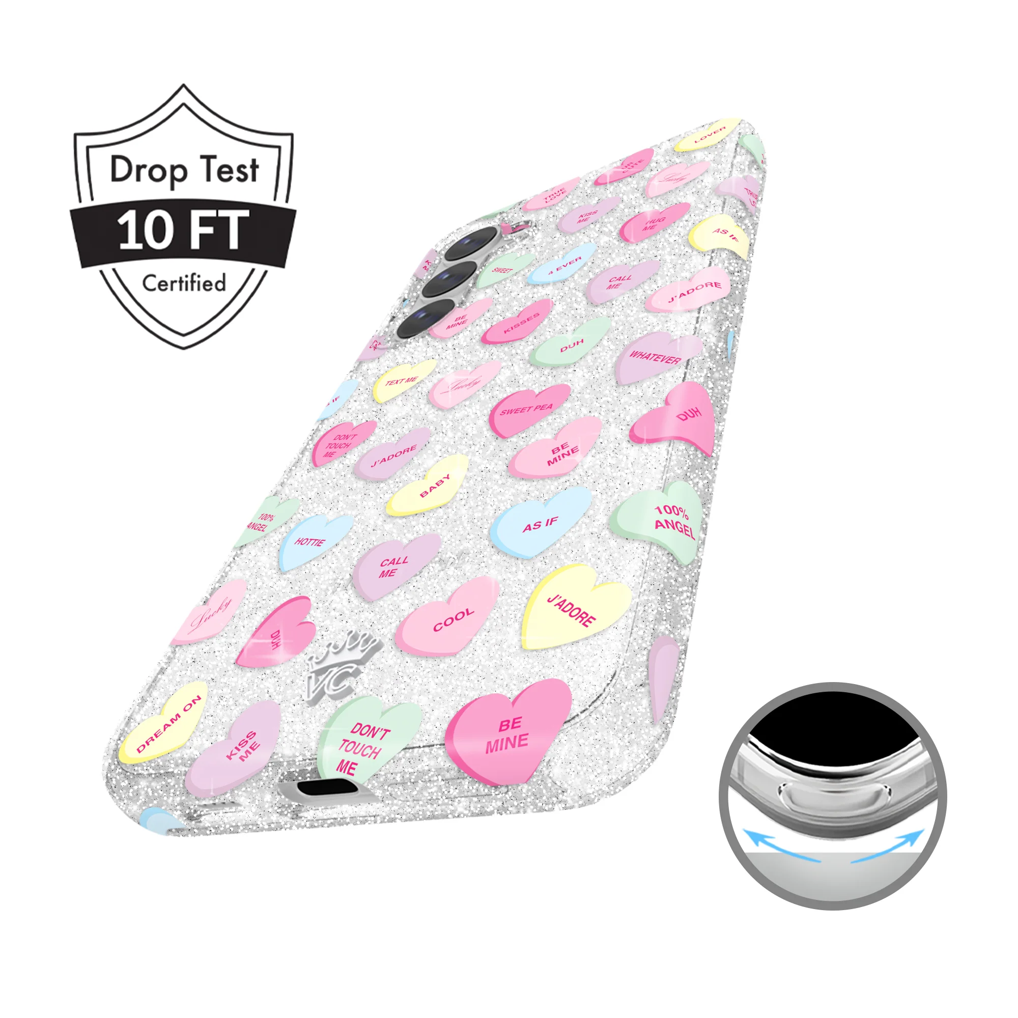 Sweet Hearts Glitter Samsung Case - Image 37