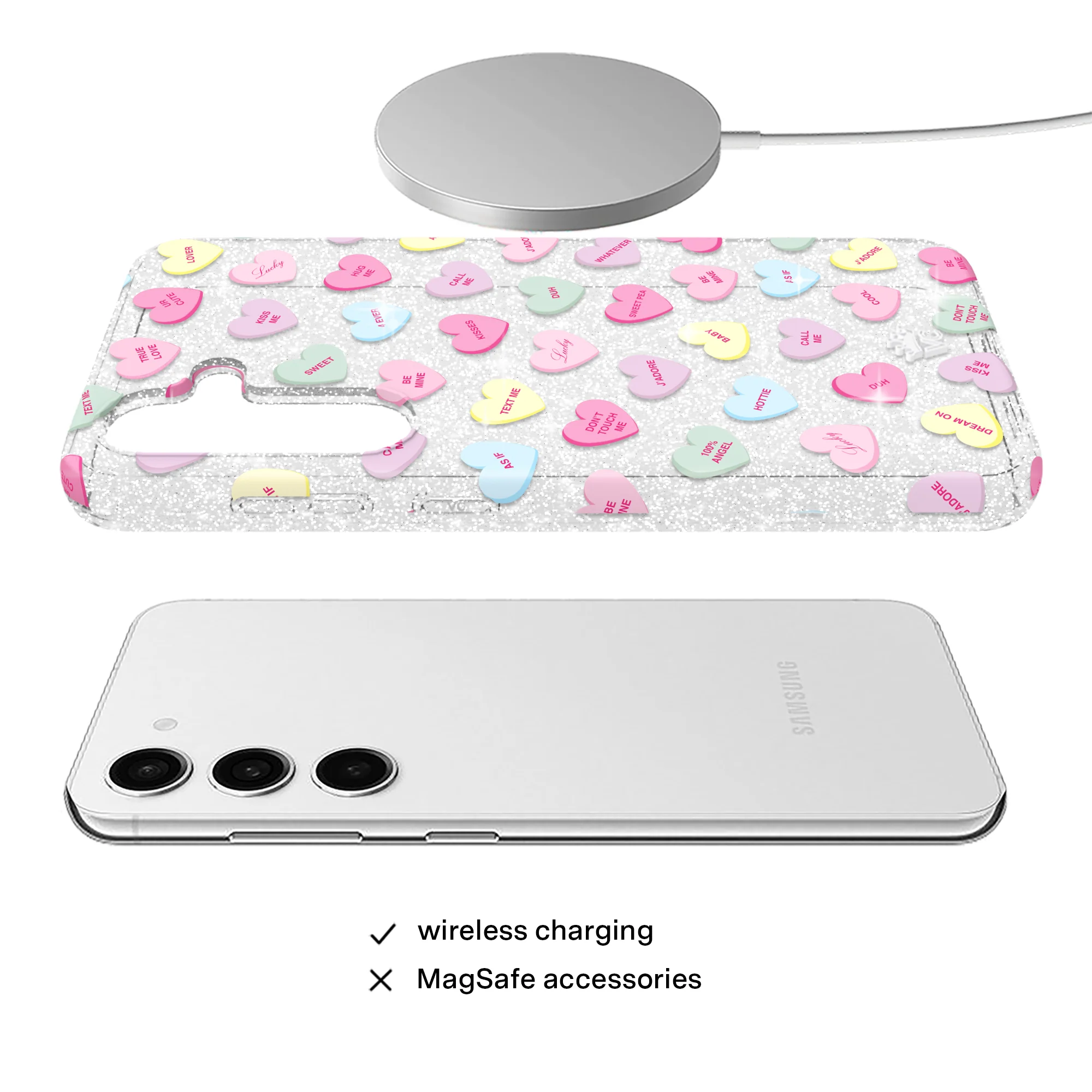 Sweet Hearts Glitter Samsung Case - Image 39