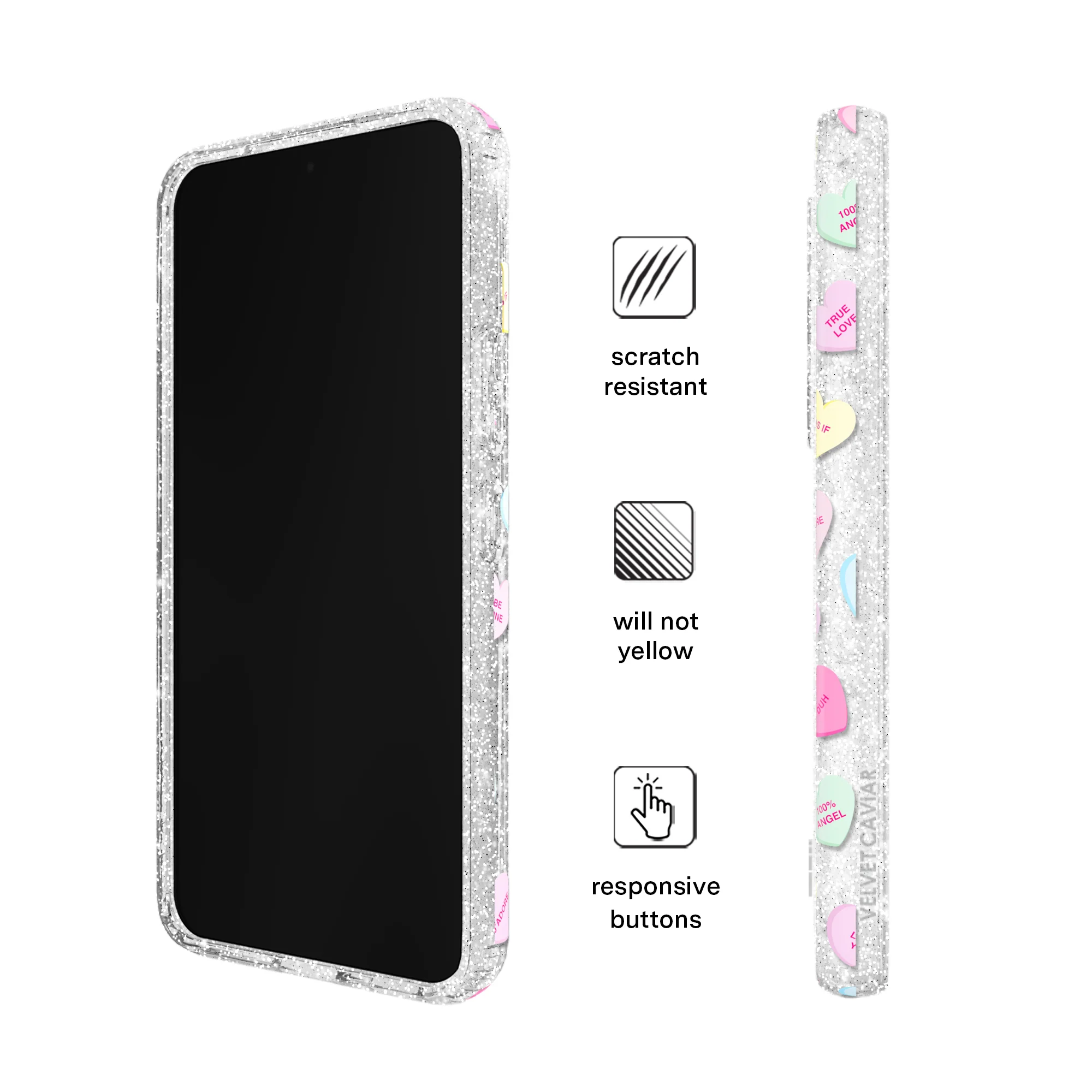 Sweet Hearts Glitter Samsung Case - Image 40