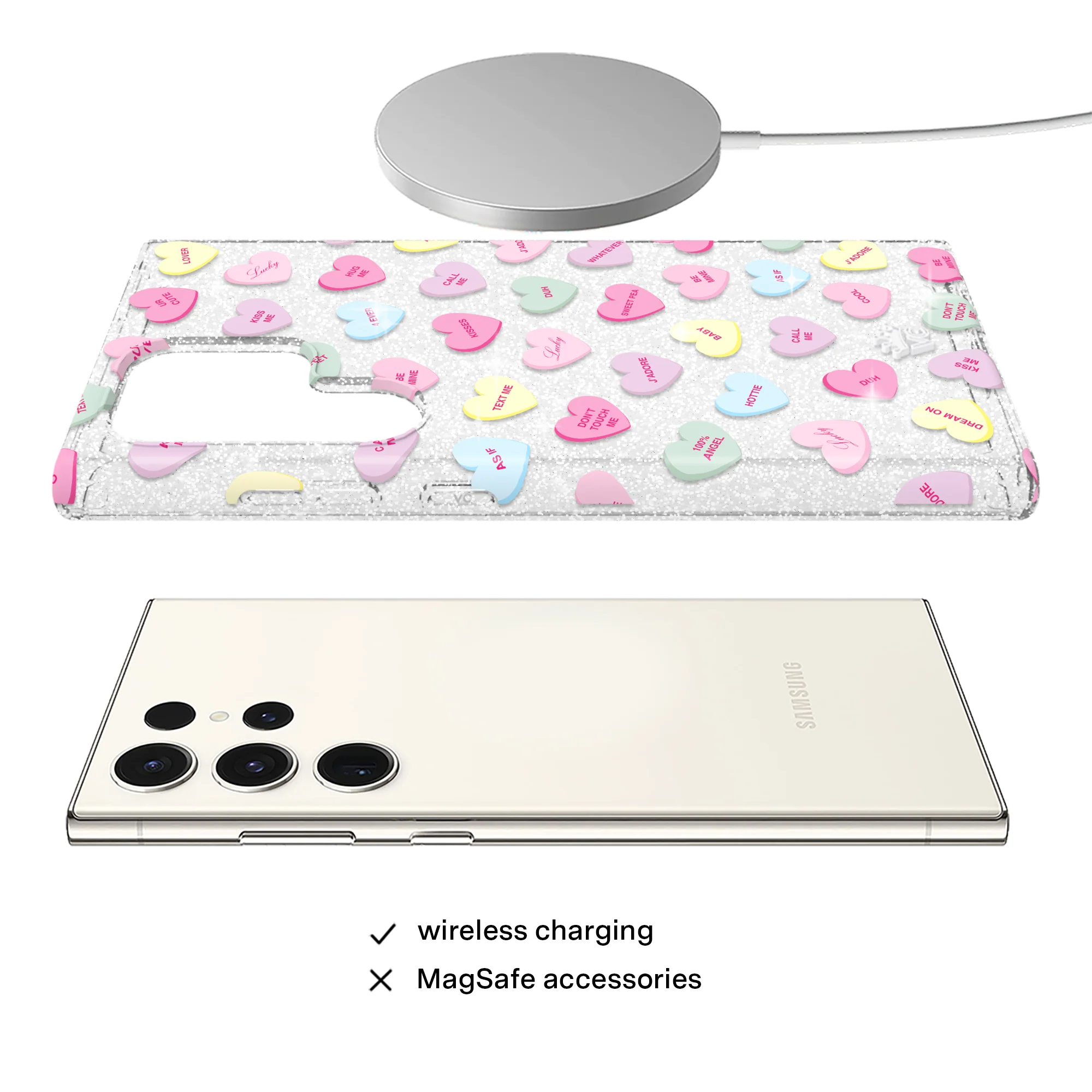 Sweet Hearts Glitter Samsung Case - Image 44