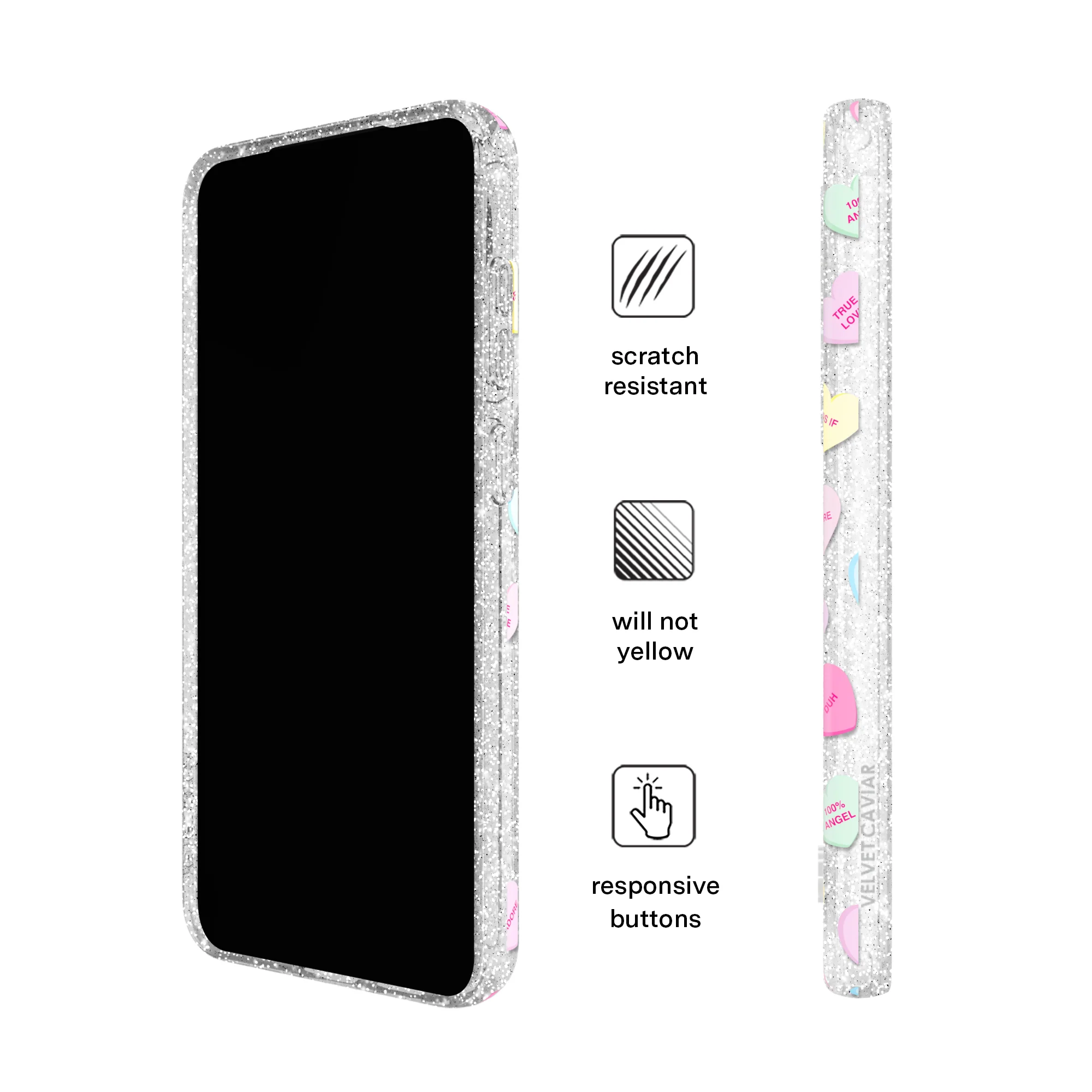 Sweet Hearts Glitter Samsung Case - Image 55