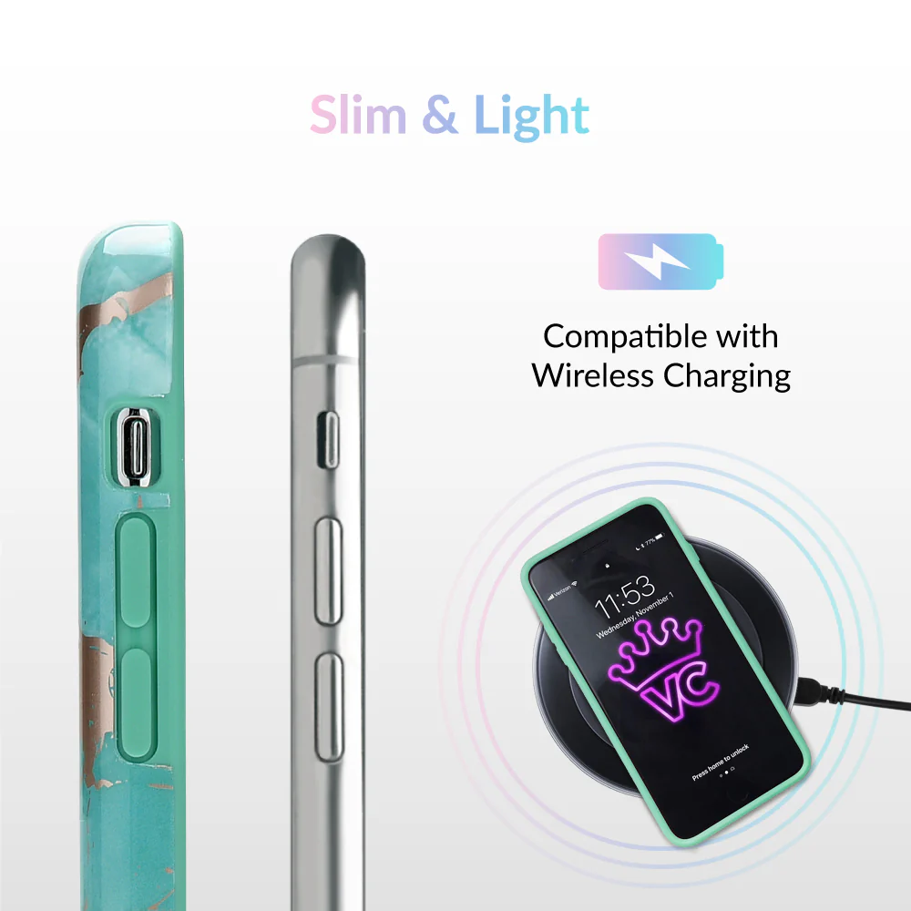 Turquoise Rose Gold Chrome iPhone Case - Image 6